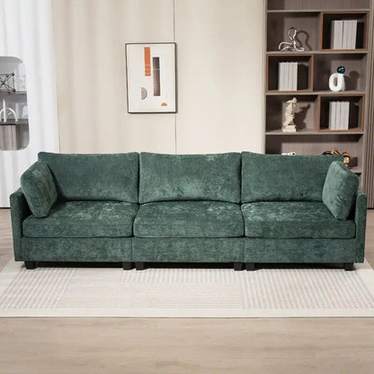 111.42  Chenille Upholstered Three Seater Sofa