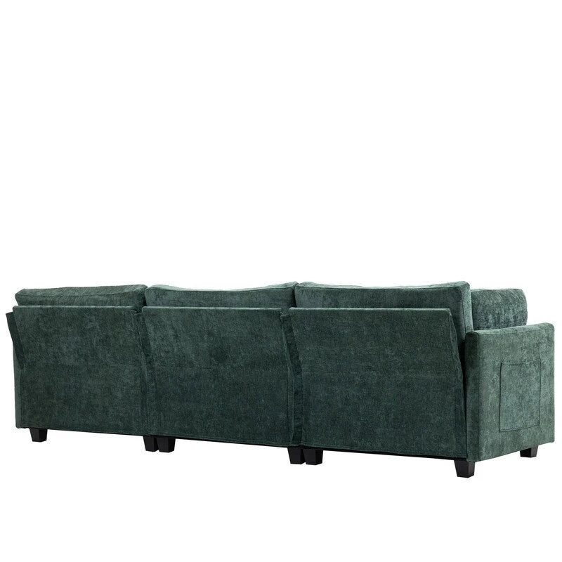 111.42  Chenille Upholstered Three Seater Sofa