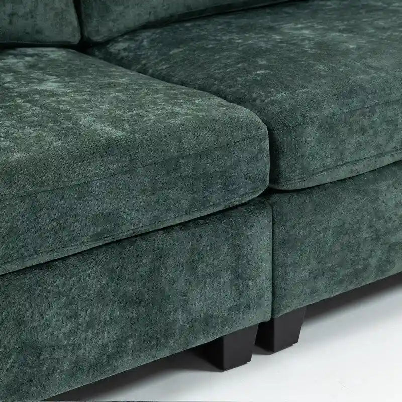 111.42  Chenille Upholstered Three Seater Sofa