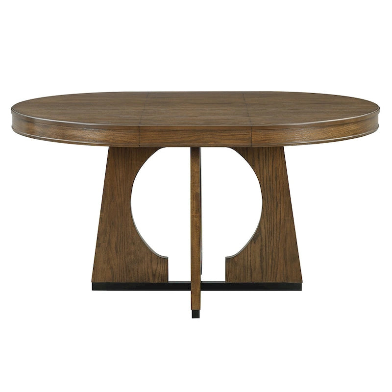 5-Piece Rustic Functional Dining Set, 1 Extendable Table with a 16-inch Leaf and 4 Upholstered Chairs