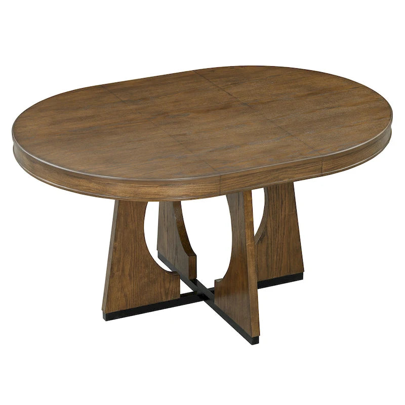 5-Piece Rustic Functional Dining Set, 1 Extendable Table with a 16-inch Leaf and 4 Upholstered Chairs