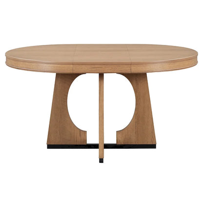 5-Piece Rustic Functional Dining Set, 1 Extendable Table with a 16-inch Leaf and 4 Upholstered Chairs