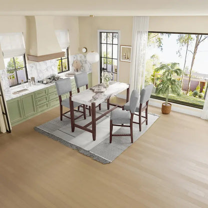 Mid Century Modern Bar Stools Set of 4,Counter Stools with Back,Linen Upholstered Barstools with Solid Wood Legs Bar Chairs