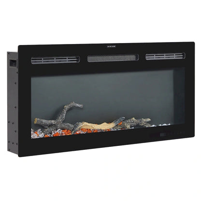 VECELO 70  Rustic TV Stand without/with Fireplace Heater(2 Options),Media Entertainment Center Table with Storage Shelves