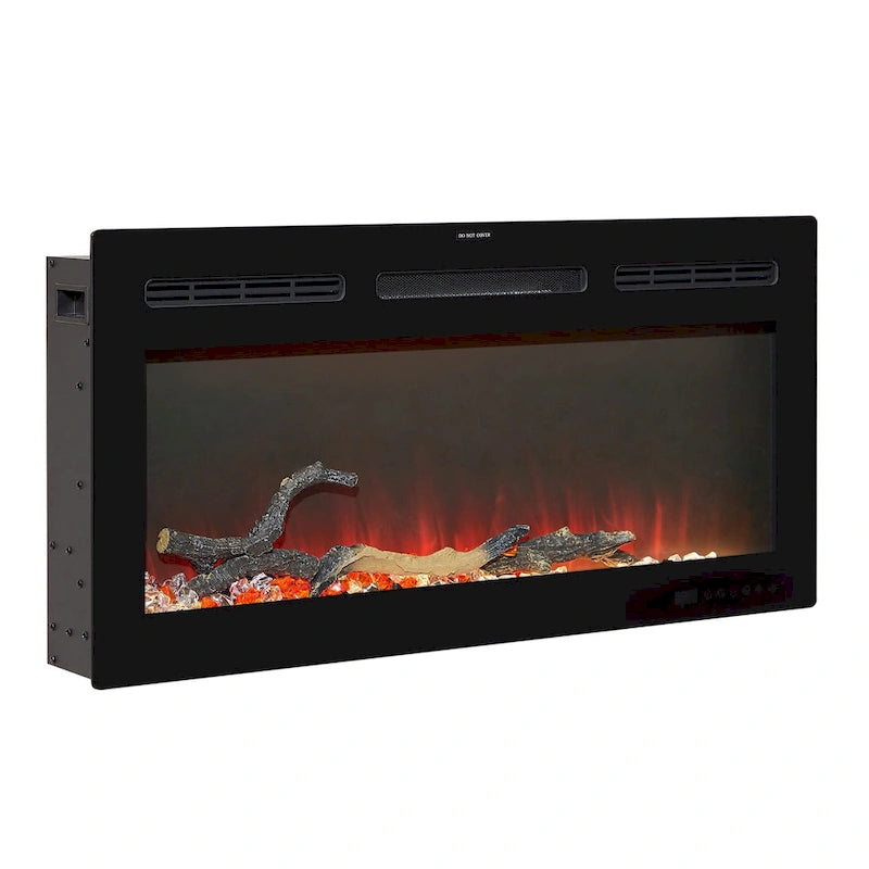 VECELO 70  Rustic TV Stand without/with Fireplace Heater(2 Options),Media Entertainment Center Table with Storage Shelves