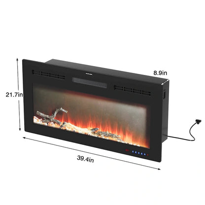 VECELO 70  Rustic TV Stand without/with Fireplace Heater(2 Options),Media Entertainment Center Table with Storage Shelves