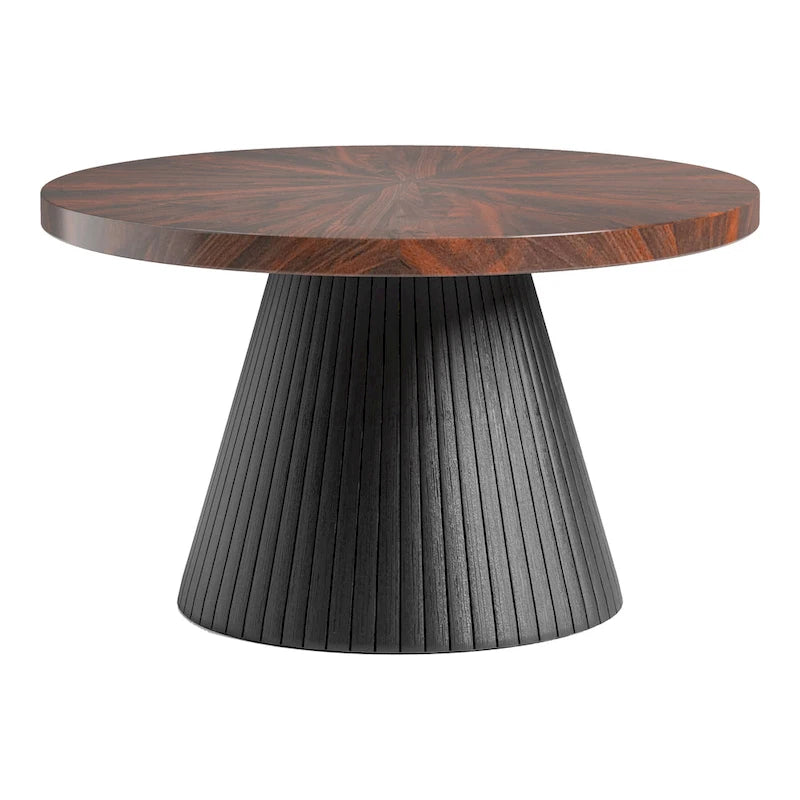 Furniture of America Dravo Modern Brown and Black Oval Coffee Table