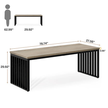 78.7-Inch 2 Person Computer Desk, Wood Writing Executive Desk for Home Office