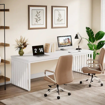 78.7-Inch 2 Person Computer Desk, Wood Writing Executive Desk for Home Office