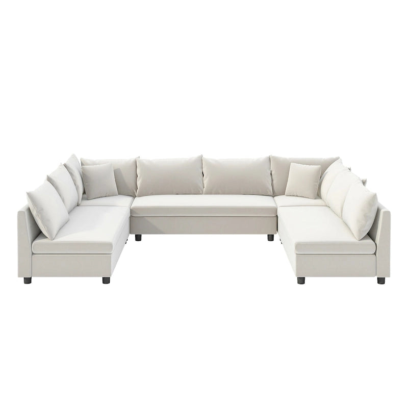 116  Chenille U-Shaped Modular Sectional Sofa, 8-Seater