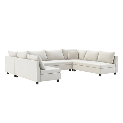 116  Chenille U-Shaped Modular Sectional Sofa, 8-Seater