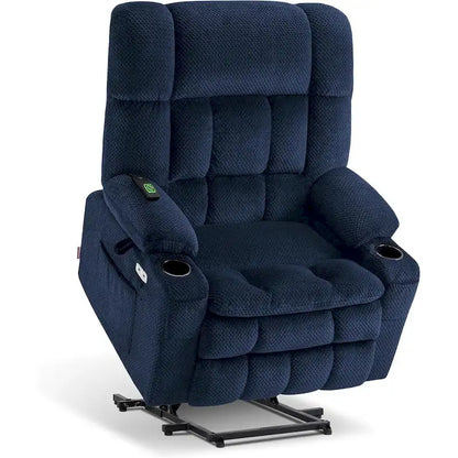 MCombo Dual Motor Power Lift Recliner Chair with Massage and Heat for Big People, Fabric R7891 (Large-Wide)