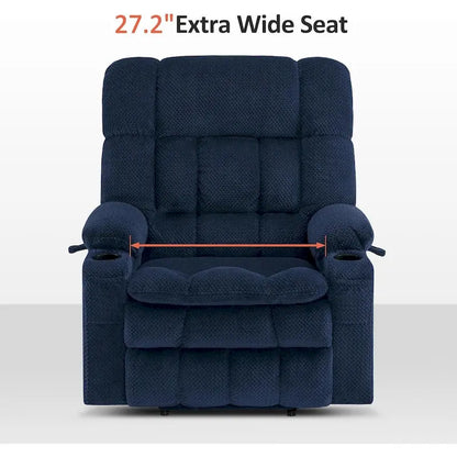 MCombo Dual Motor Power Lift Recliner Chair with Massage and Heat for Big People, Fabric R7891 (Large-Wide)