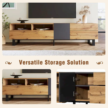 70.9  TV Stand with Double Storage Space and Drop Down Door for TVs Up to 80