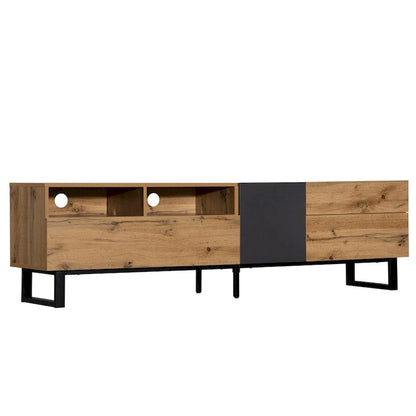 70.9  TV Stand with Double Storage Space and Drop Down Door for TVs Up to 80
