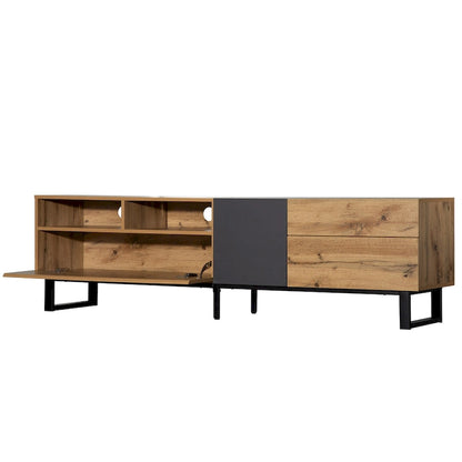 70.9  TV Stand with Double Storage Space and Drop Down Door for TVs Up to 80