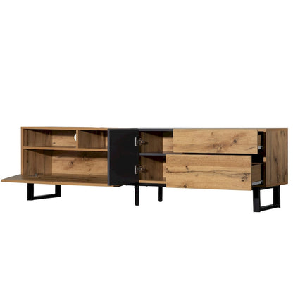 70.9  TV Stand with Double Storage Space and Drop Down Door for TVs Up to 80