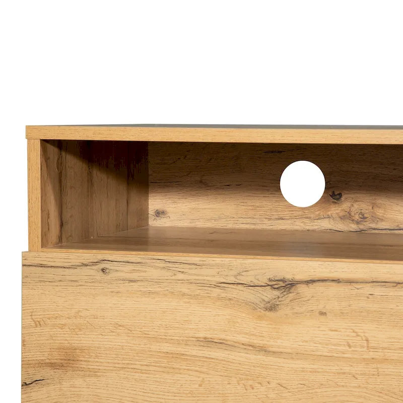 70.9  TV Stand with Double Storage Space and Drop Down Door for TVs Up to 80