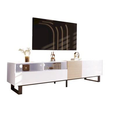 70.9  TV Stand with Double Storage Space and Drop Down Door for TVs Up to 80