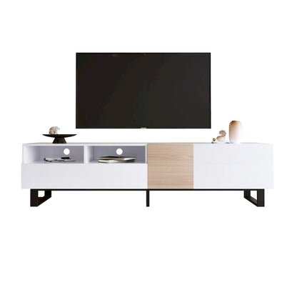 70.9  TV Stand with Double Storage Space and Drop Down Door for TVs Up to 80