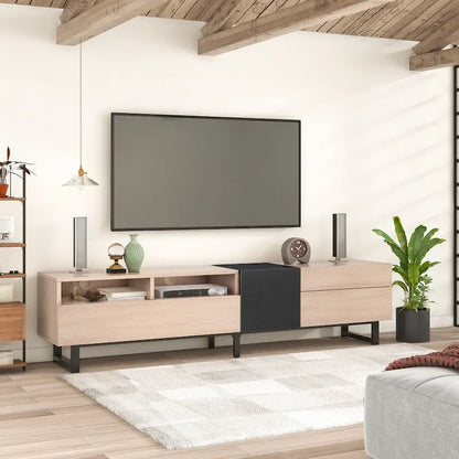 70.9  TV Stand with Double Storage Space and Drop Down Door for TVs Up to 80