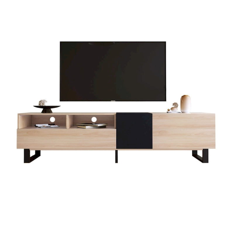 70.9  TV Stand with Double Storage Space and Drop Down Door for TVs Up to 80