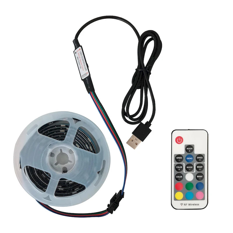 White 51.22  TV Stand with LED Lights and Toughened Glass Shelf for TVs Up to 55