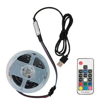 White 51.22  TV Stand with LED Lights and Toughened Glass Shelf for TVs Up to 55