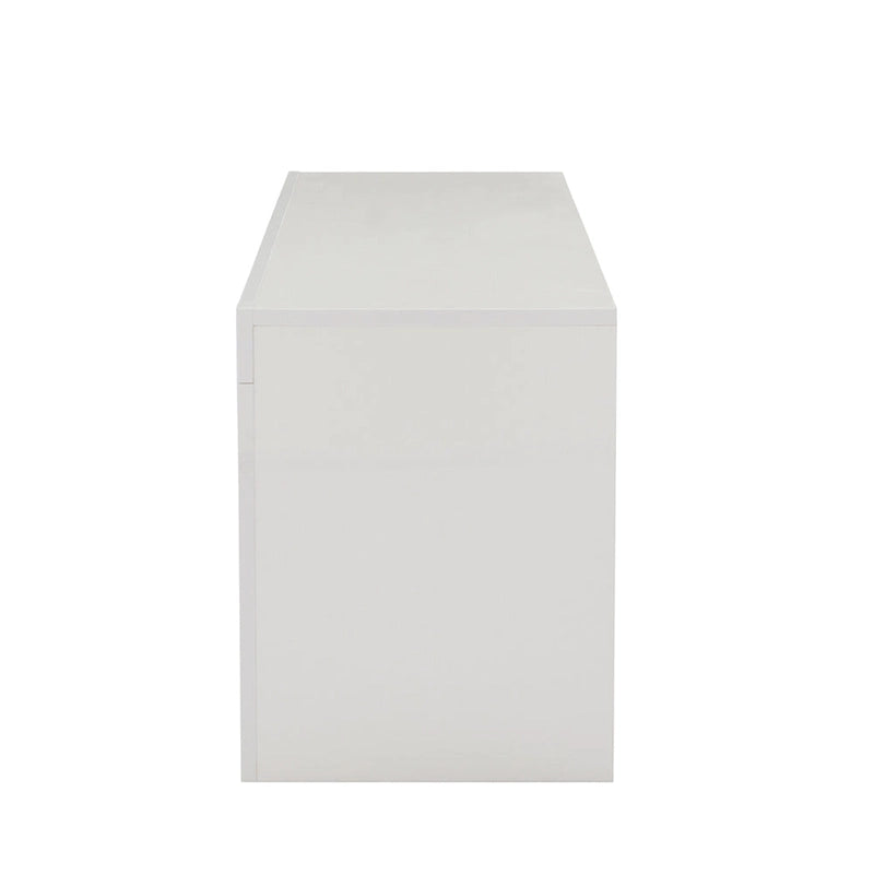 White 51.22  TV Stand with LED Lights and Toughened Glass Shelf for TVs Up to 55