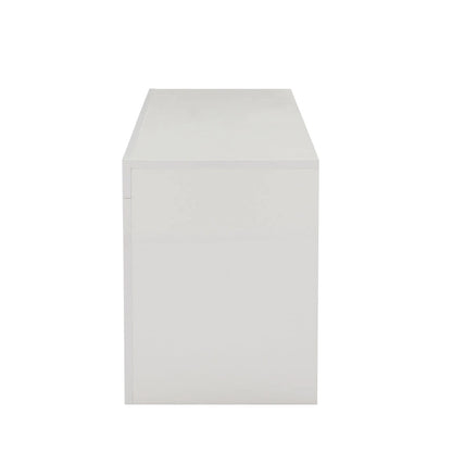 White 51.22  TV Stand with LED Lights and Toughened Glass Shelf for TVs Up to 55