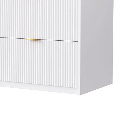 White 112.5  Entertainment Wall Unit with 13 Shelves, 8 Drawers and 2 Cabinets for TVs Up to 70