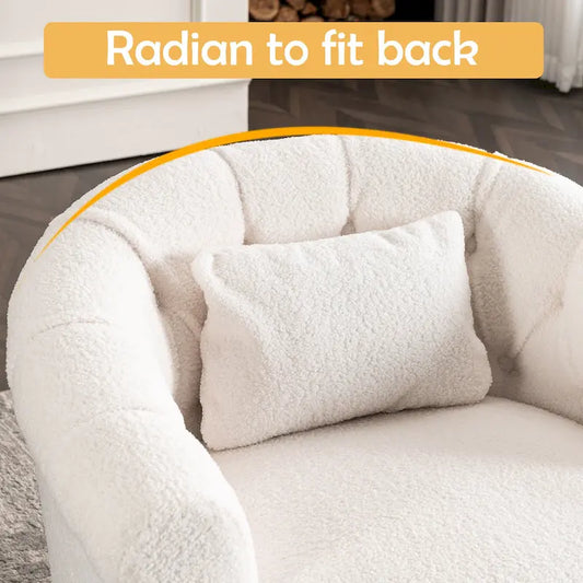 Velvet Swivel Chair with Ottoman, 360 Rotation & 300lb Capacity