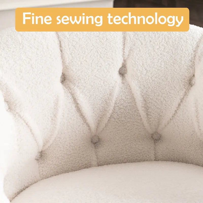 Velvet Swivel Chair with Ottoman, 360 Rotation & 300lb Capacity