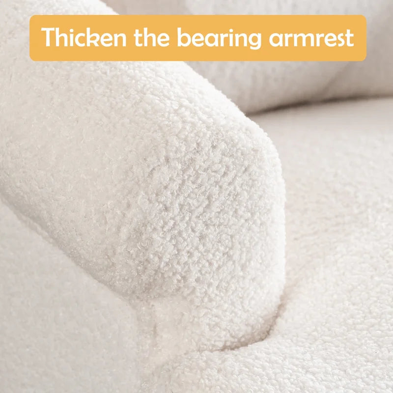 Velvet Swivel Chair with Ottoman, 360 Rotation & 300lb Capacity