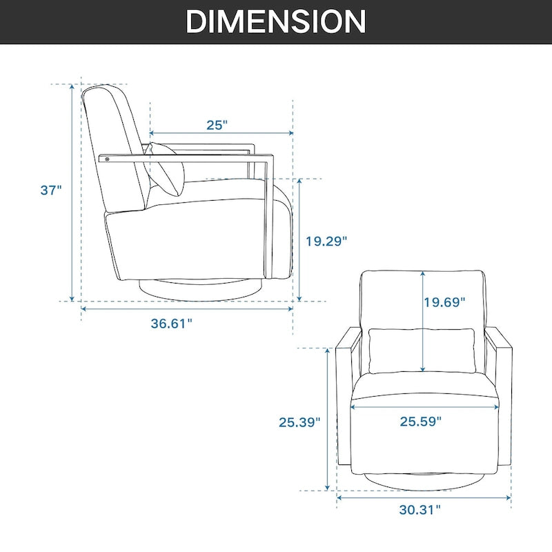 30.31  Linen Blend Upholstered Swivel Accent Chair