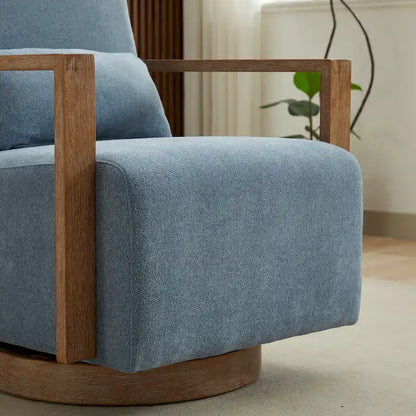 30.31  Linen Blend Upholstered Swivel Accent Chair