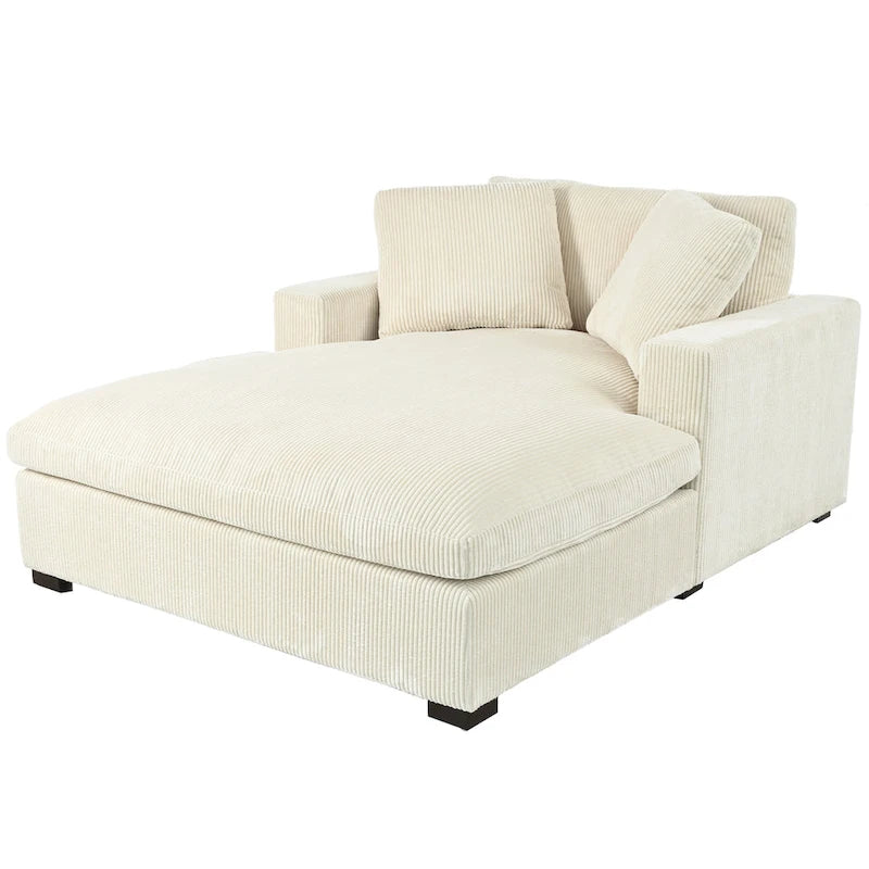 Beige 53.5  Chaise Lounge Chair