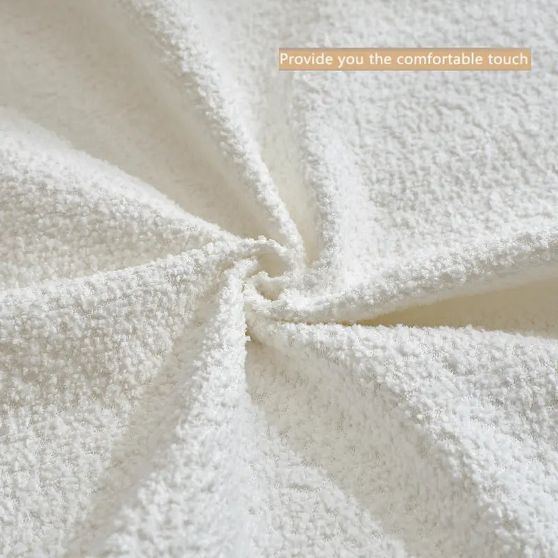 White 140  Oversized Boucle Upholstered L-Shaped Modular Sectional Sofa, 3-piece Free Combination, No Assembly Required