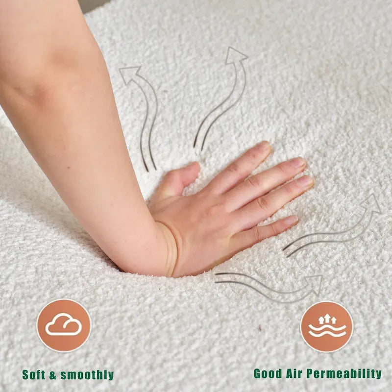 White 140  Oversized Boucle Upholstered L-Shaped Modular Sectional Sofa, 3-piece Free Combination, No Assembly Required