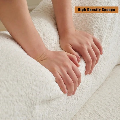 White 140  Oversized Boucle Upholstered L-Shaped Modular Sectional Sofa, 3-piece Free Combination, No Assembly Required