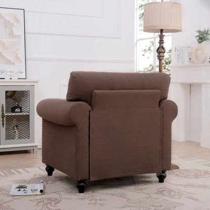 Brown 37.4  Accent Chair with Nailheads