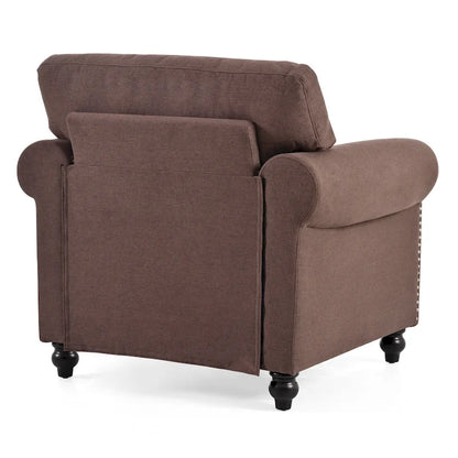 Brown 37.4  Accent Chair with Nailheads