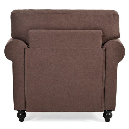 Brown 37.4  Accent Chair with Nailheads