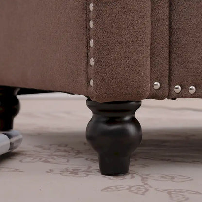 Brown 37.4  Accent Chair with Nailheads