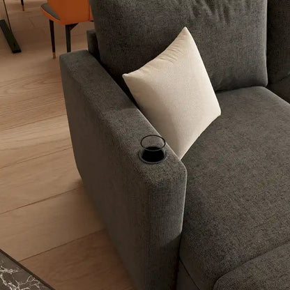 Grey 123  U-Shaped Modular 4-Seat Sectional Sofa with Storage Ottomans