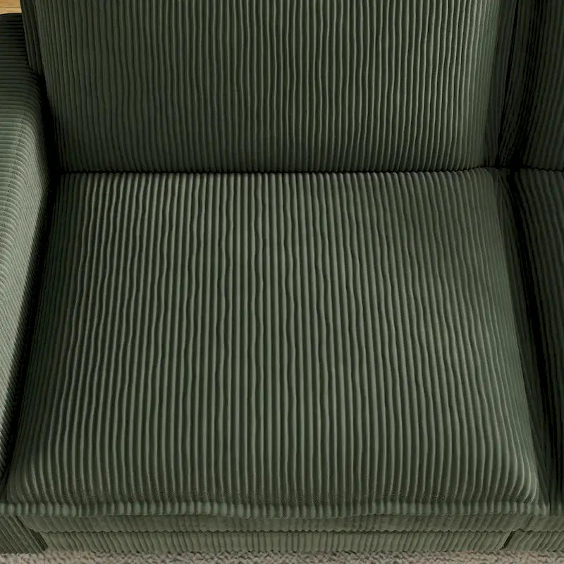 103  Corduroy Modern Classic 4-Seater Sofa with Deep Seat & 4 Pillows