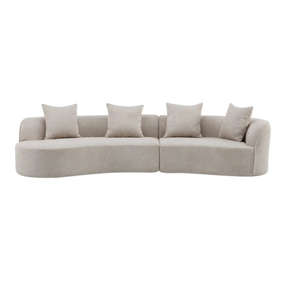 Christopher Knight Home - Linda Fabric Curved Sectional Sofa