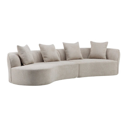 Christopher Knight Home - Linda Fabric Curved Sectional Sofa