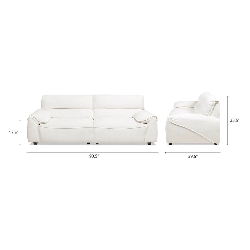 Sorrento 90.5  Chenille Upholstered 2-Piece Modular Sofa