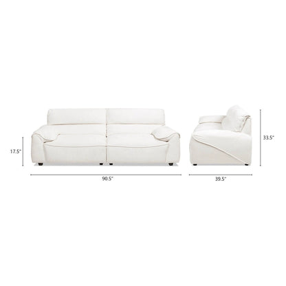 Sorrento 90.5  Chenille Upholstered 2-Piece Modular Sofa